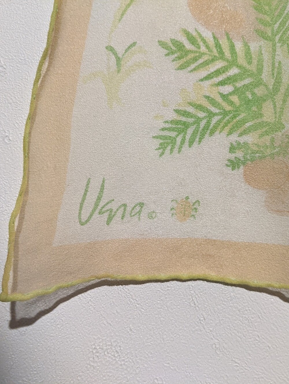 Vintage Vera Neumann Sheer Potted Plant Square Scarf